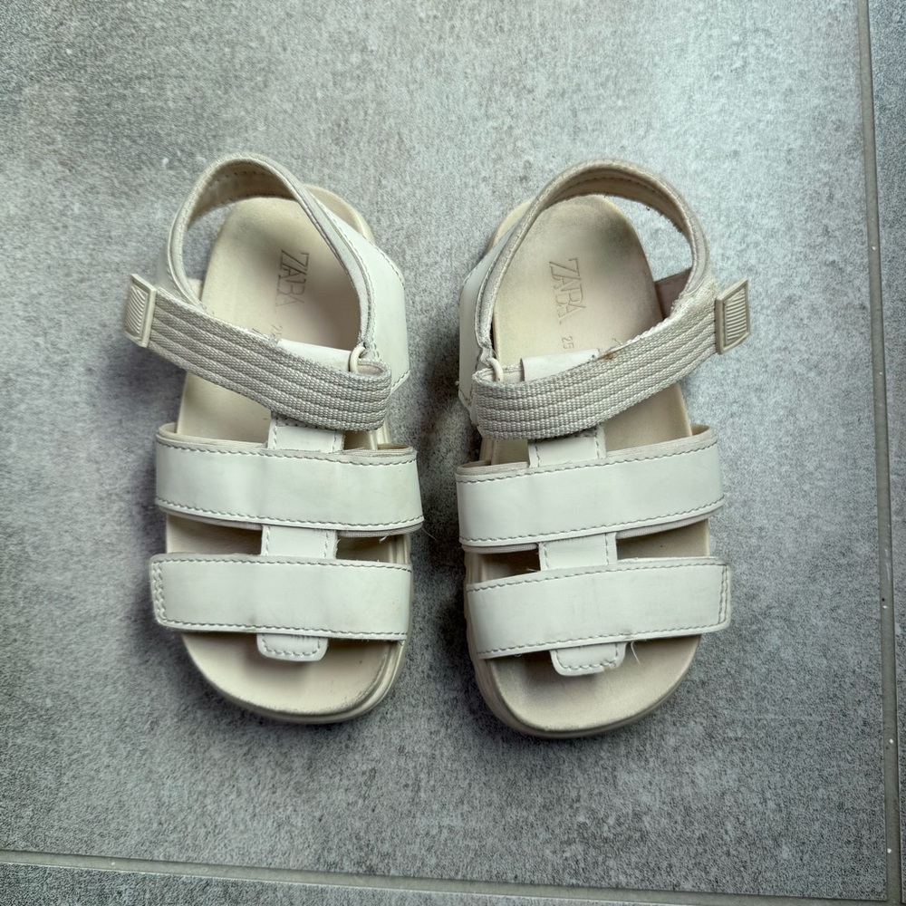 Zara Toddler Girl White Strappy Sandals